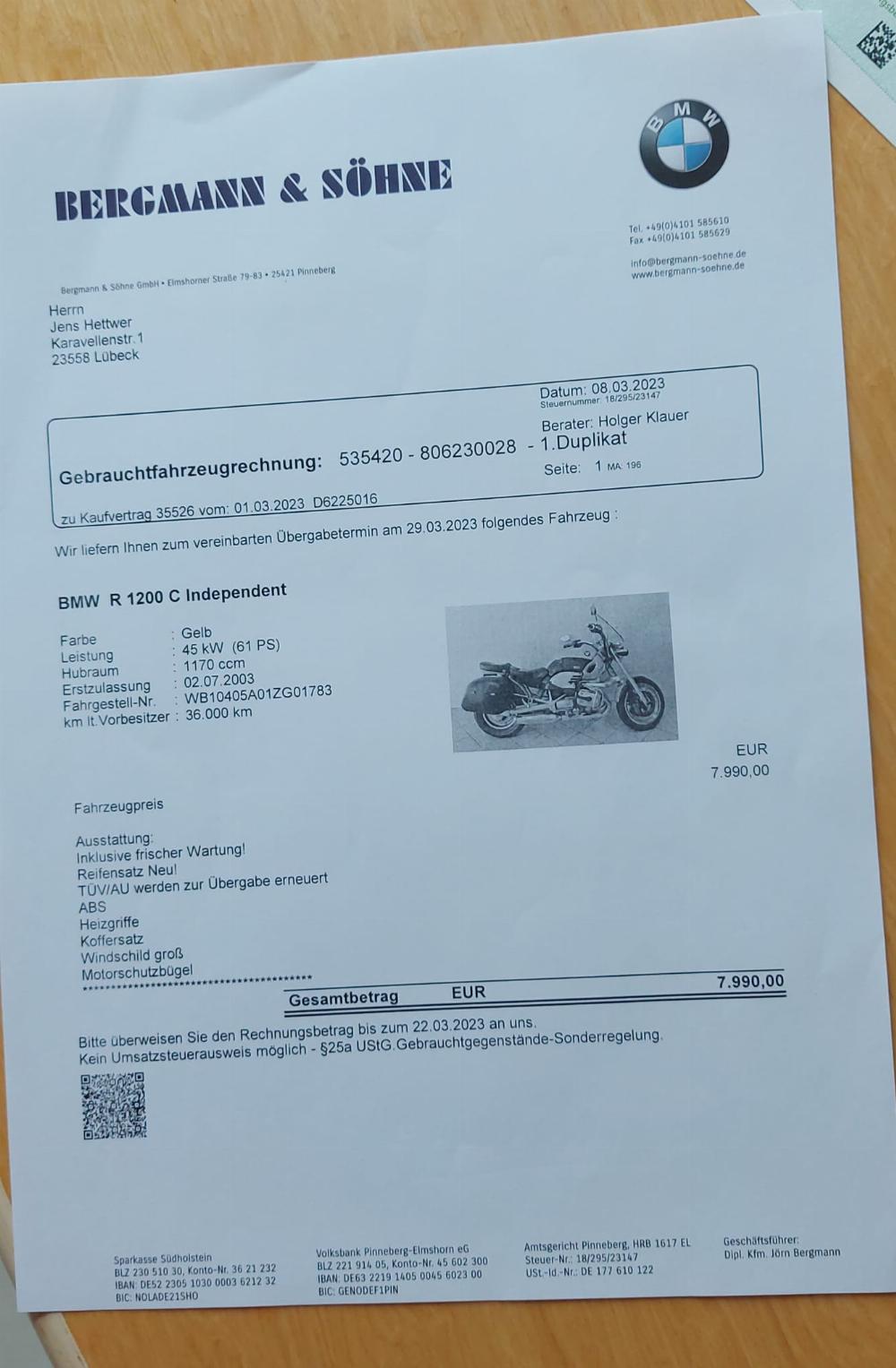 Motorrad verkaufen BMW BMW R 1200 C Independent Ankauf